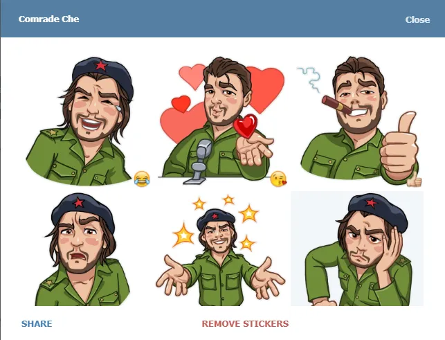 Скріншот стікерпаку Comrade Che Скріншот стікерпаку Comrade Che