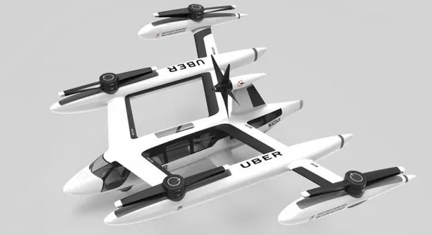 Прототип гібридного літаючого таксі від Uber Прототип гібридного літаючого таксі від Uber