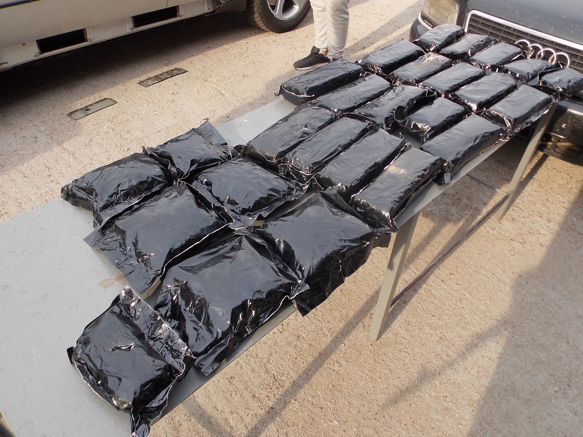 Выезжая из РФ, литовец пытался провезти 26 килограммов наркотиков в Украину: фото и видео