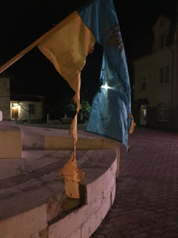 В сети опубликовали фото мужчины, который на Львовщине жег государственные флаги