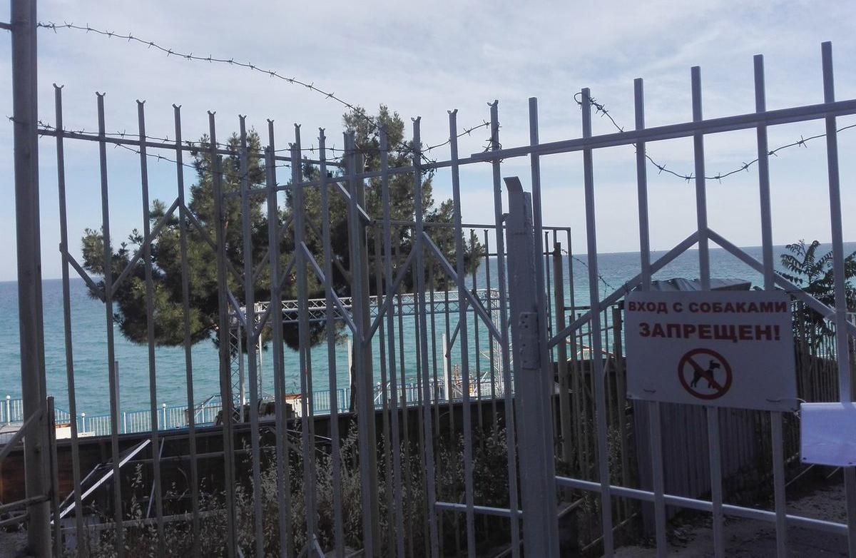 В Крыму оккупанты огородили пляж от туристов колючей проволокой: возмутительные фото