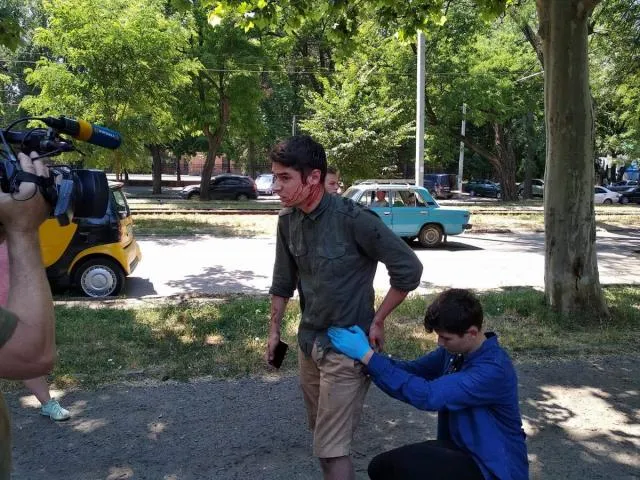 Віталій Устименко після нападу Віталій Устименко після нападу