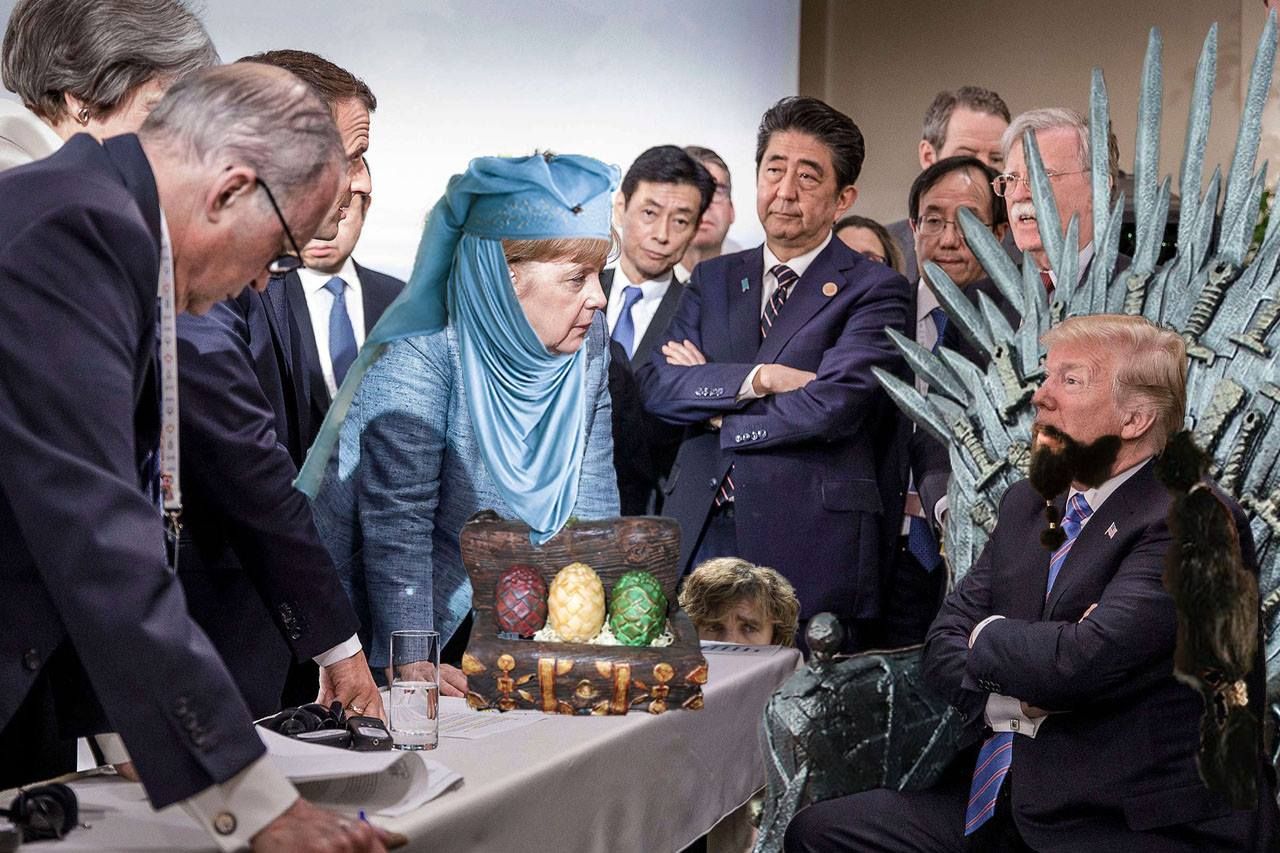 Привередливый Трамп и Меркель в маршрутке: соцсети насмехаются над фото из саммита G7