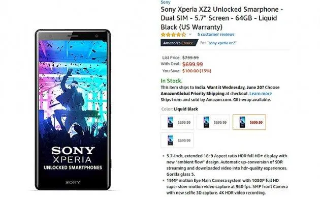 Sony Xperia XZ2 