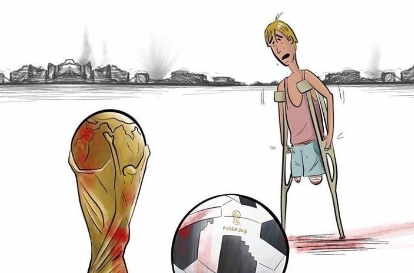 Кровавый чемпионат: карикатурист поразил работой, от которой стынет кровь Кровавый чемпионат: карикатурист поразил работой, от которой стынет кровь