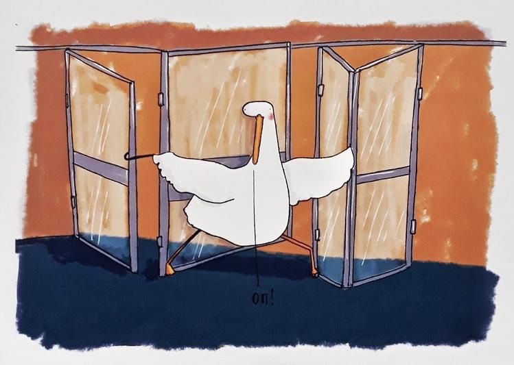 Гусь у київському метро: повна серія постерів Гусь у київському метро: повна серія постерів