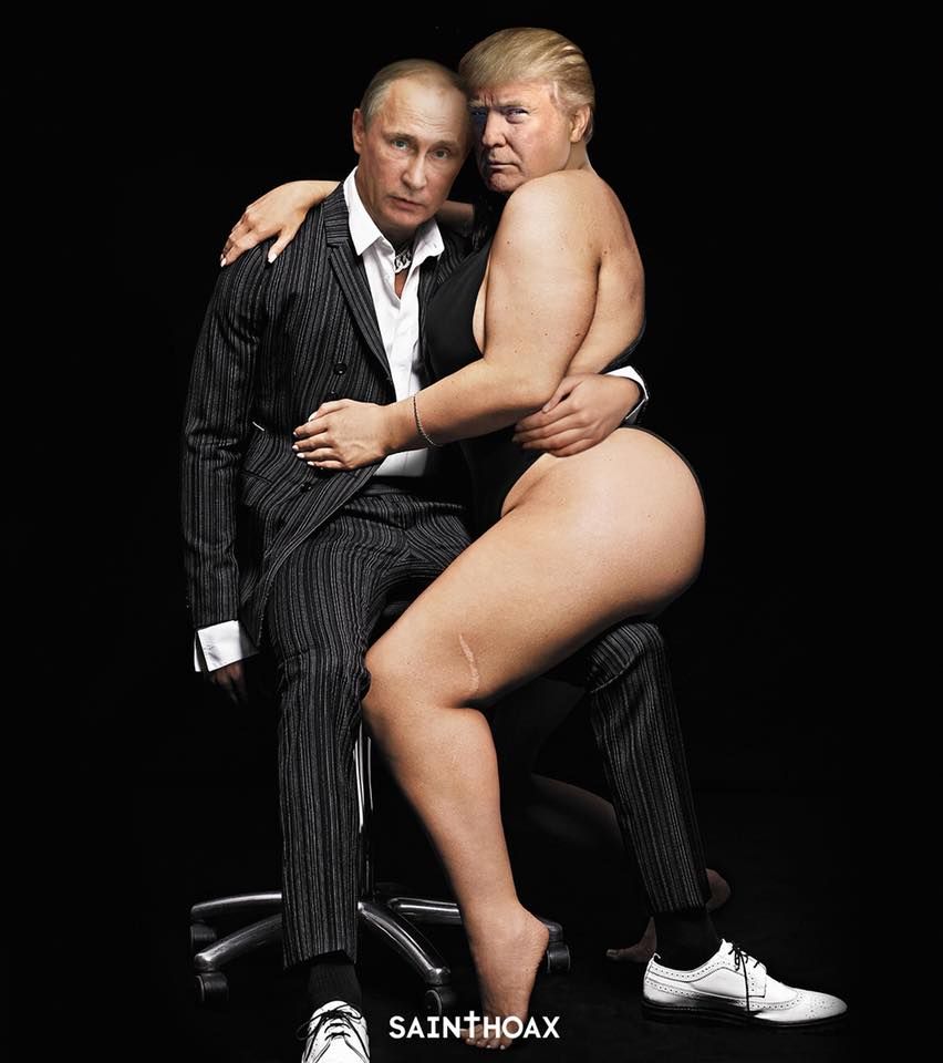 Художник создал провокационный плакат с Путиным и Трампом: фото (18+) Художник создал провокационный плакат с Путиным и Трампом: фото (18+)