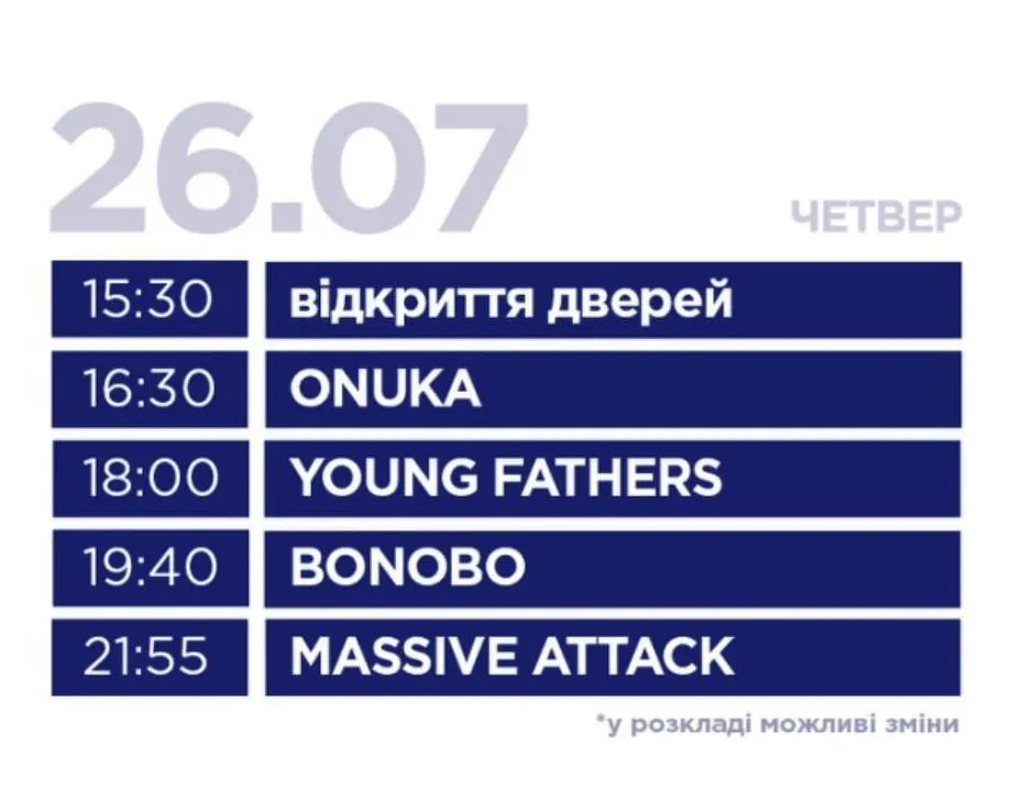 UPark Festival 2018: розклад програми UPark Festival 2018