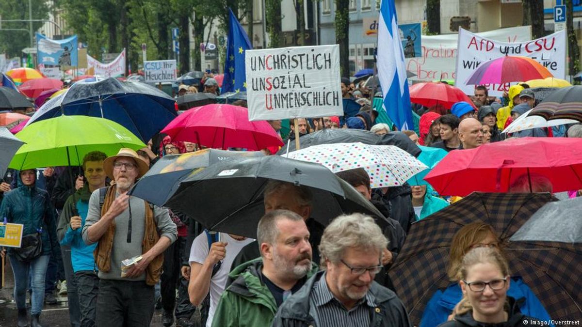 В Мюнхене прошли протесты против политики партии Христианско-социальный союз