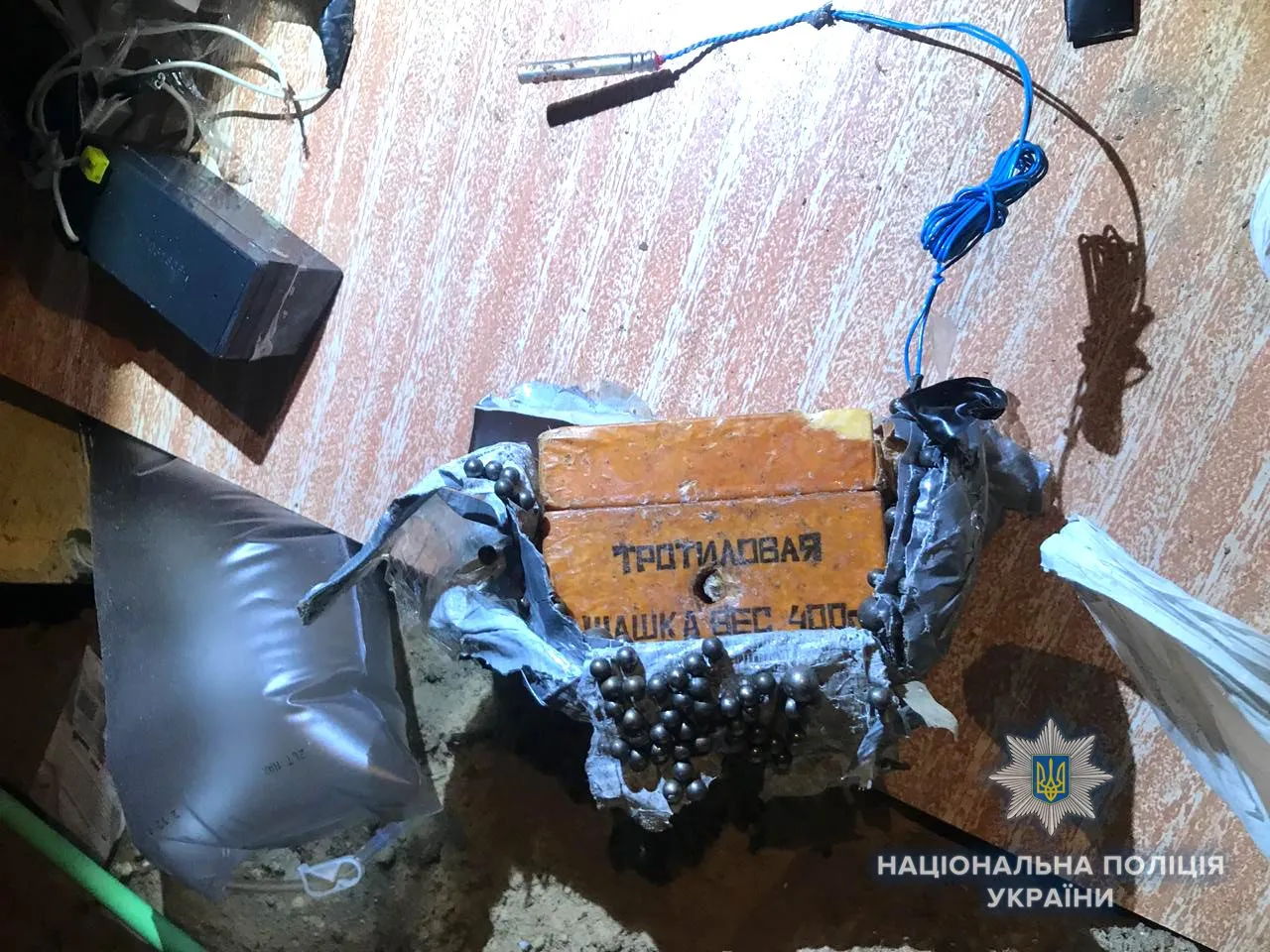 Вибухівка, яку знайшли під час обшуку у виконавців Вибухівка, яку знайшли під час обшуку у виконавців