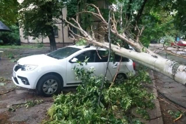 Негода у Дніпрі завалила деревами тротуари та залила місто дощами: фото