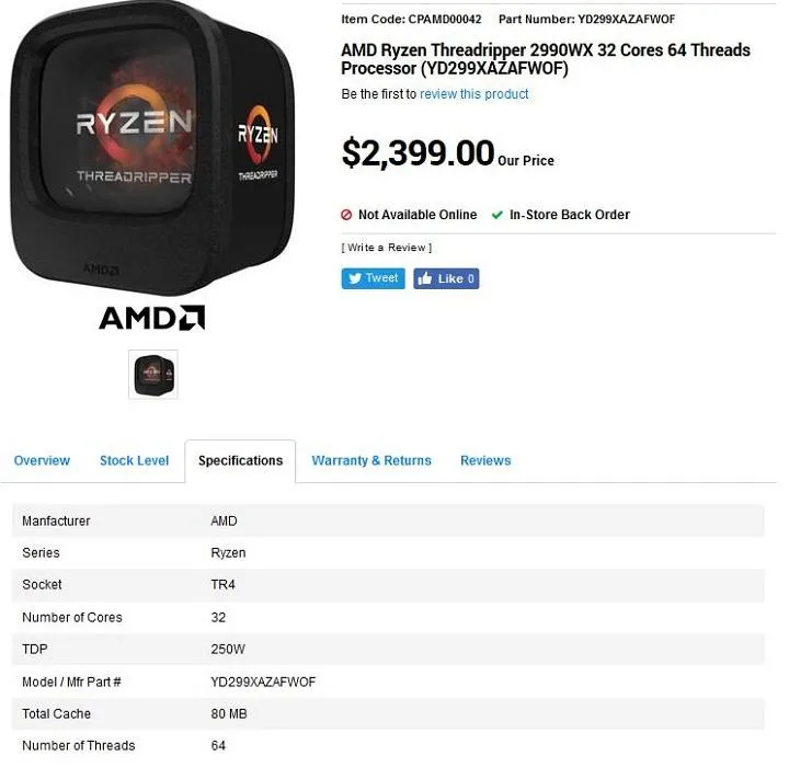 AMD Ryzen Threadripper 2990X