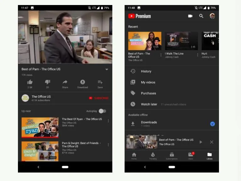 Як активувати темну тему в додатку YouTube для Android