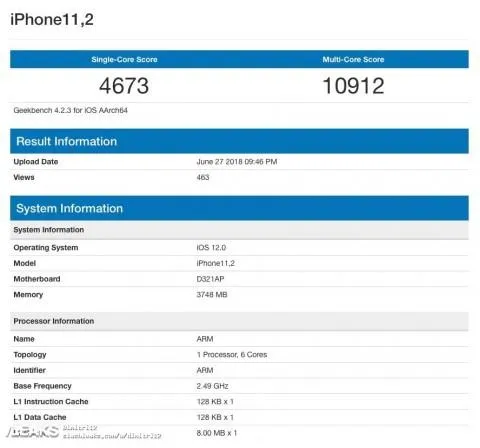 iPhone 11,2 показав високі результати у бенчмарку Geekbench 