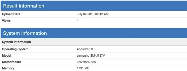 Samsung Galaxy J7 Aero помітили в Geekbench 