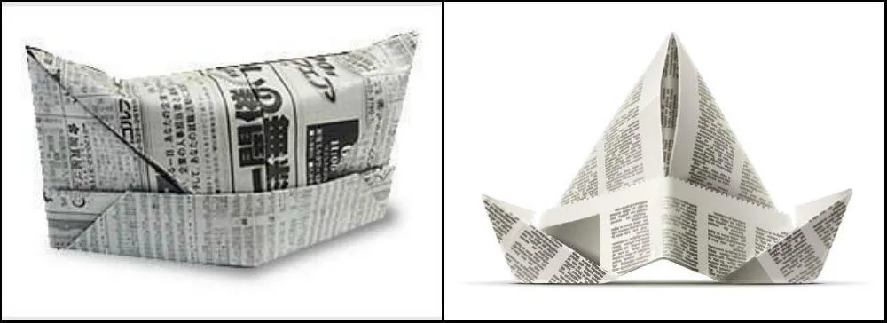 Головні убори, зроблені з газети Головні убори, зроблені з газети