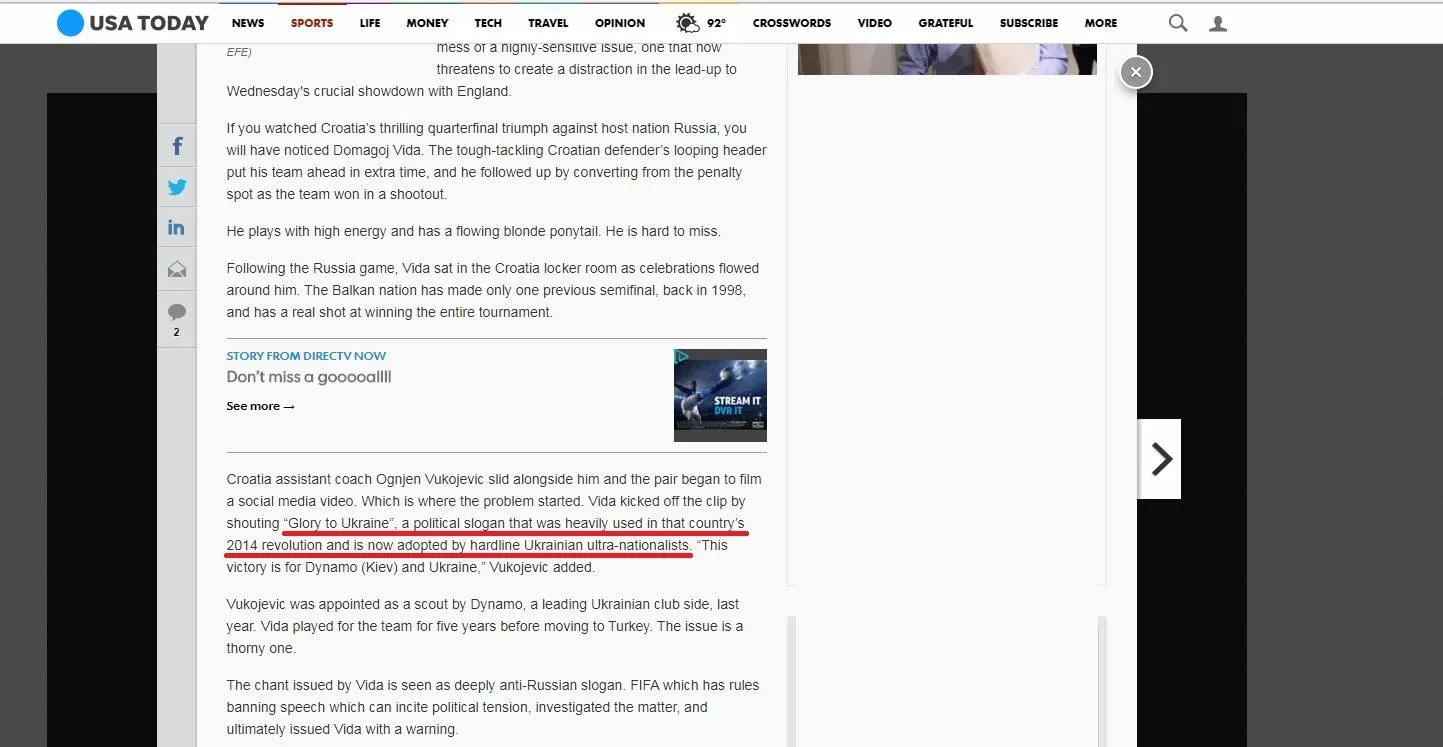USA Today, МЗС, Слава Україні, пропаганда, скандал, ЗМІ USA Today, МЗС, Слава Україні, пропаганда, скандал, ЗМІ