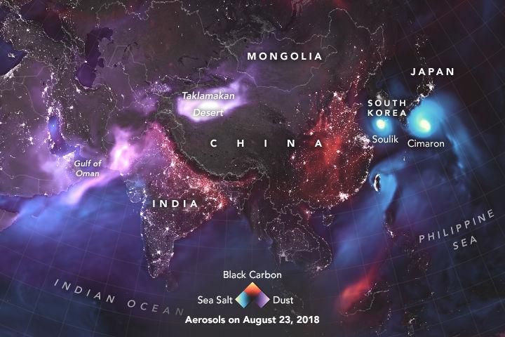 NASA створило карту забруднення в атмосфері Землі