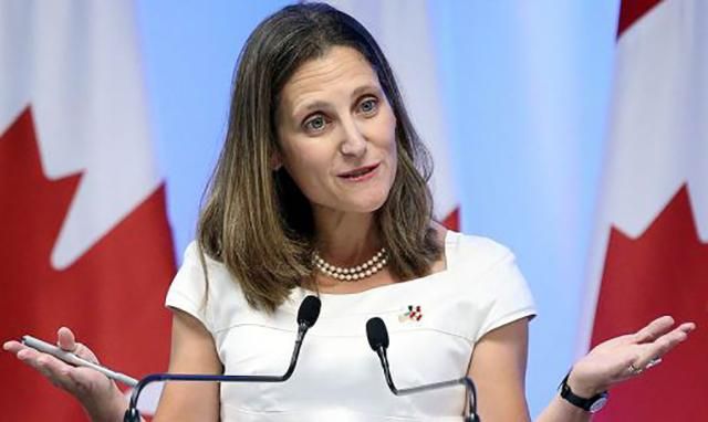 Глава МЗС Канади Христя Фріланд несподівано скасувала візит до України Глава МЗС Канади Христя Фріланд несподівано скасувала візит до України