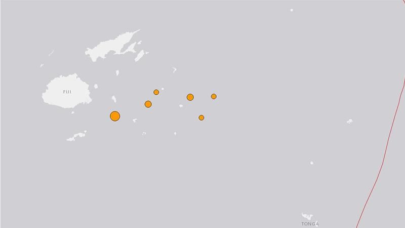 Берега Фиджи и Тонга всколыхнула серия мощных землетрясений