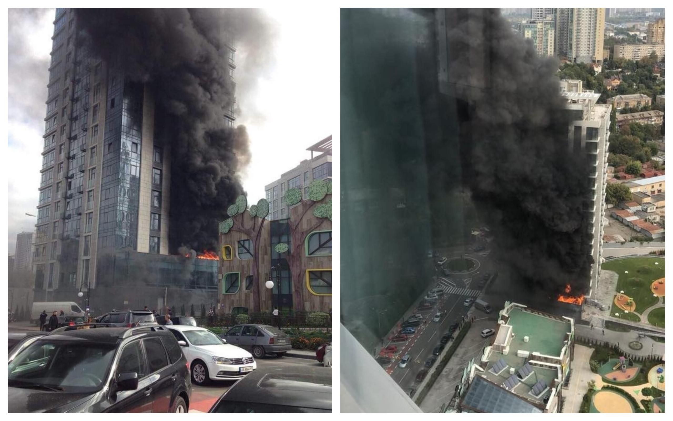 У Києві спалахнула велика пожежа на Новопечерських Липках: фото У Києві спалахнула велика пожежа на Новопечерських Липках: фото