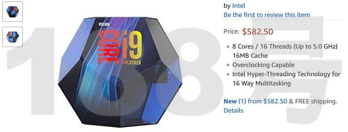 Ціна Intel Core i9-9900K на Amazon 