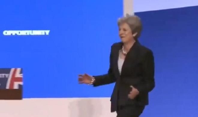 Ефектний вихід: пританцьовування Терези Мей перед виступом неабияк потішило мережу Ефектний вихід: пританцьовування Терези Мей перед виступом неабияк потішило мережу