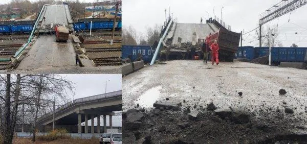Росія обвал міст залізниця колія