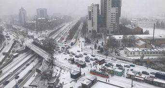 Как в Киеве отреагировали на первый снег: яркие фото и видео