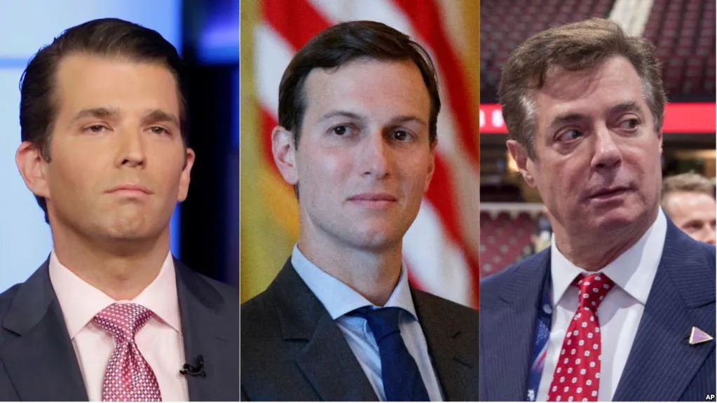Трамп-младшый, Кушнер, Манафорт Трамп-младшый, Кушнер, Манафорт