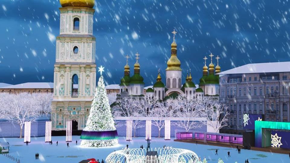 В Киеве на Софийской площади установили главную елку: фото В Киеве на Софийской площади установили главную елку: фото
