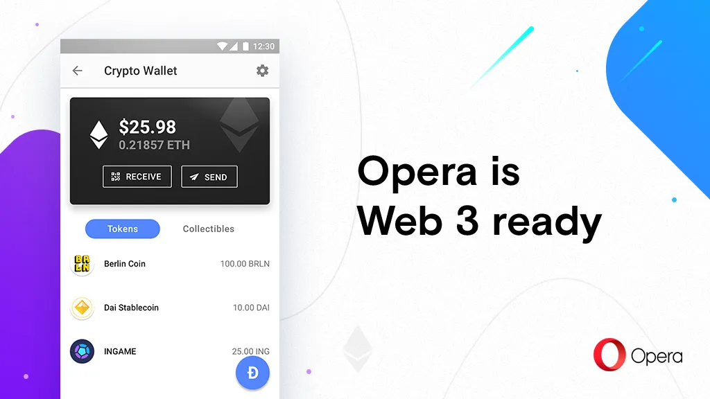 Opera, браузер, Android, блокчейн, криптовалюта, Web 3, Ethereum Opera, браузер, Android, блокчейн, криптовалюта, Web 3, Ethereum