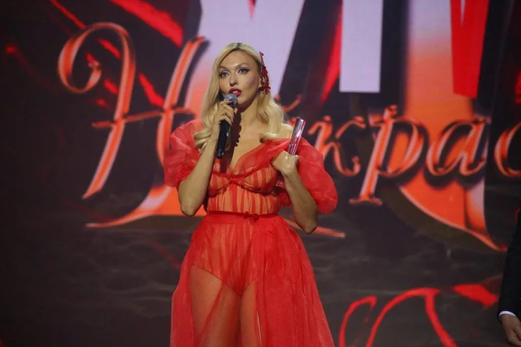 Оля Полякова на церемонії нагородження Оля Полякова на церемонії нагородження