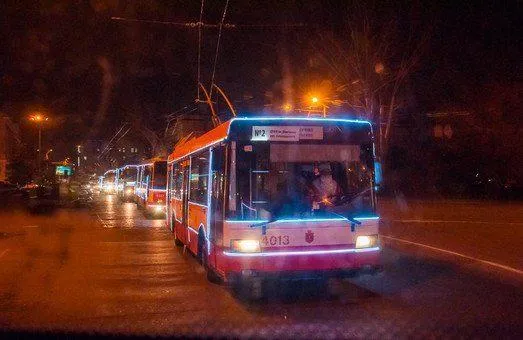 Прикрашені тролейбуси в Одесі