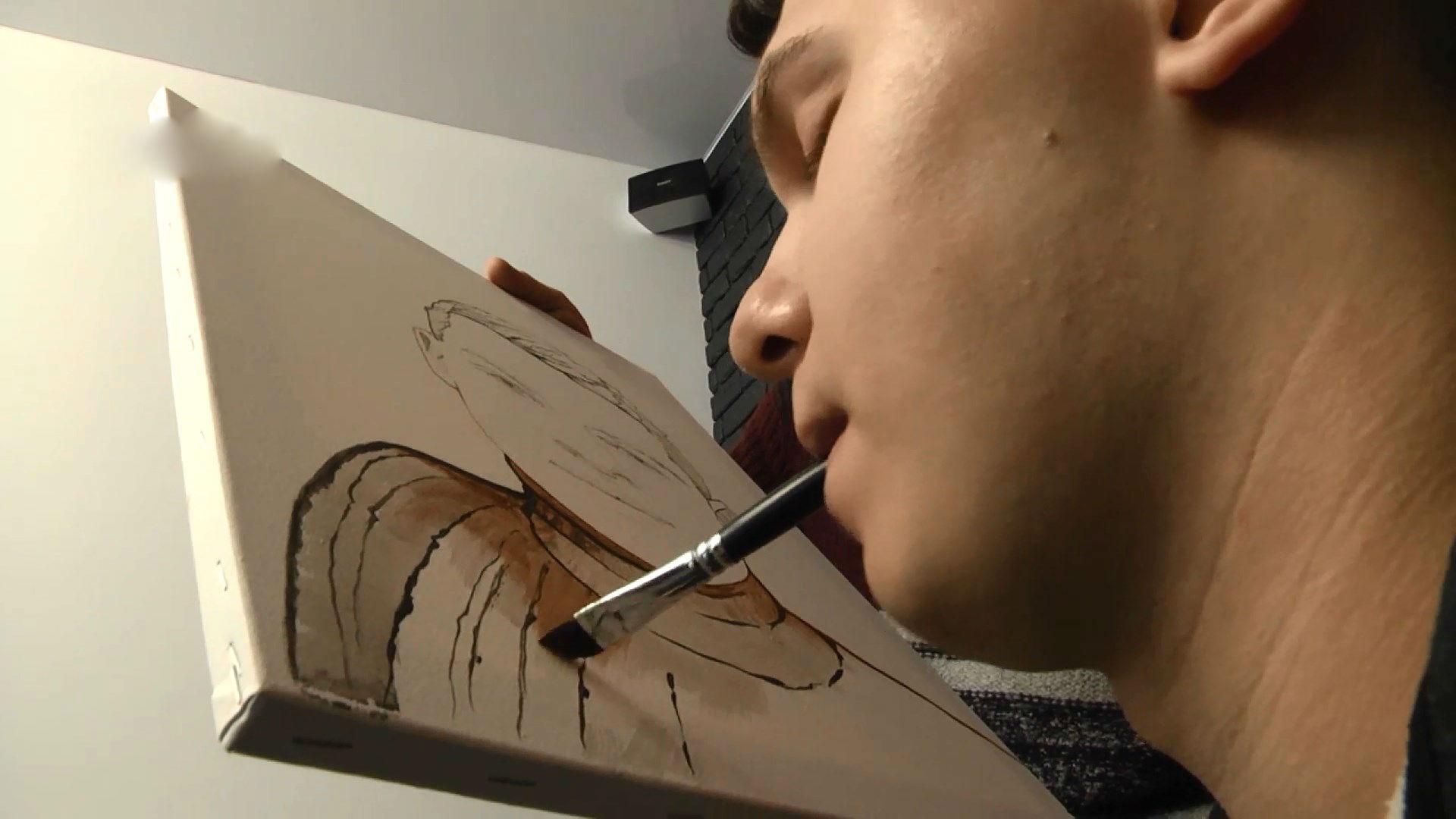 Мотиваційна історія про паралізованого хлопця, який малює картини