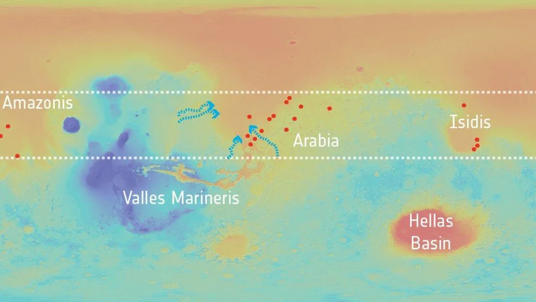 Вчені проаналізували басейни, які позначені червоними крапками