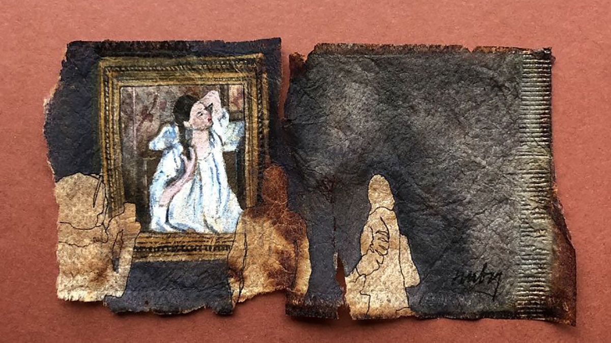 Картины на использованных чайных пакетиках: это выглядит потрясающе Картины на использованных чайных пакетиках: это выглядит потрясающе