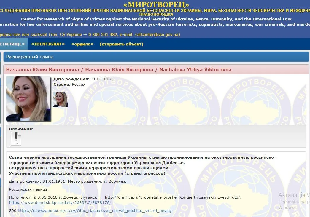 Юлія Началова Миротворець Юлія Началова Миротворець