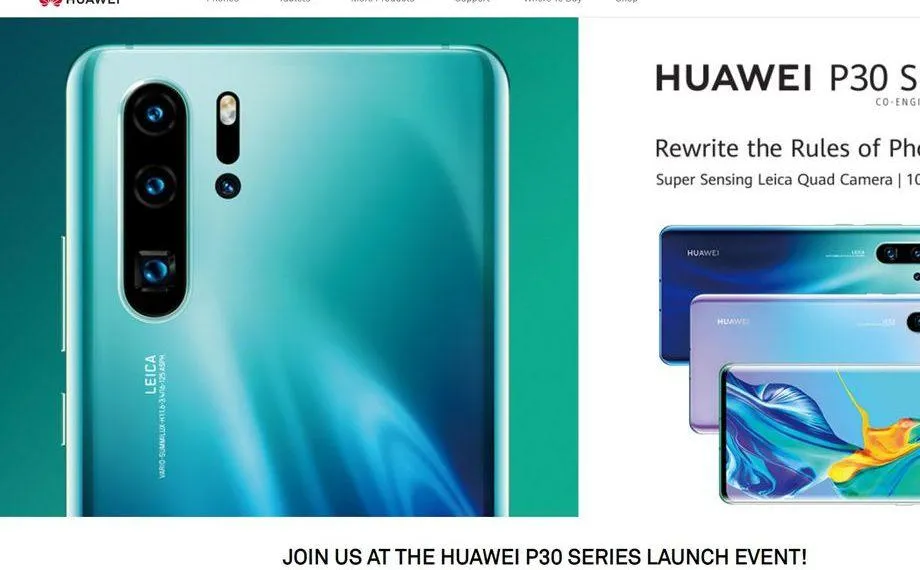 Huawei P30 з’явився на сайті