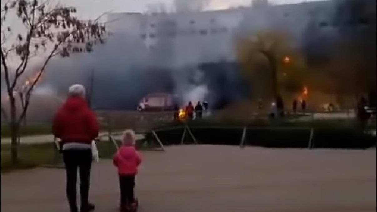 Крупный пожар охватил парк в центре Запорожья: чуть не загорелась больница