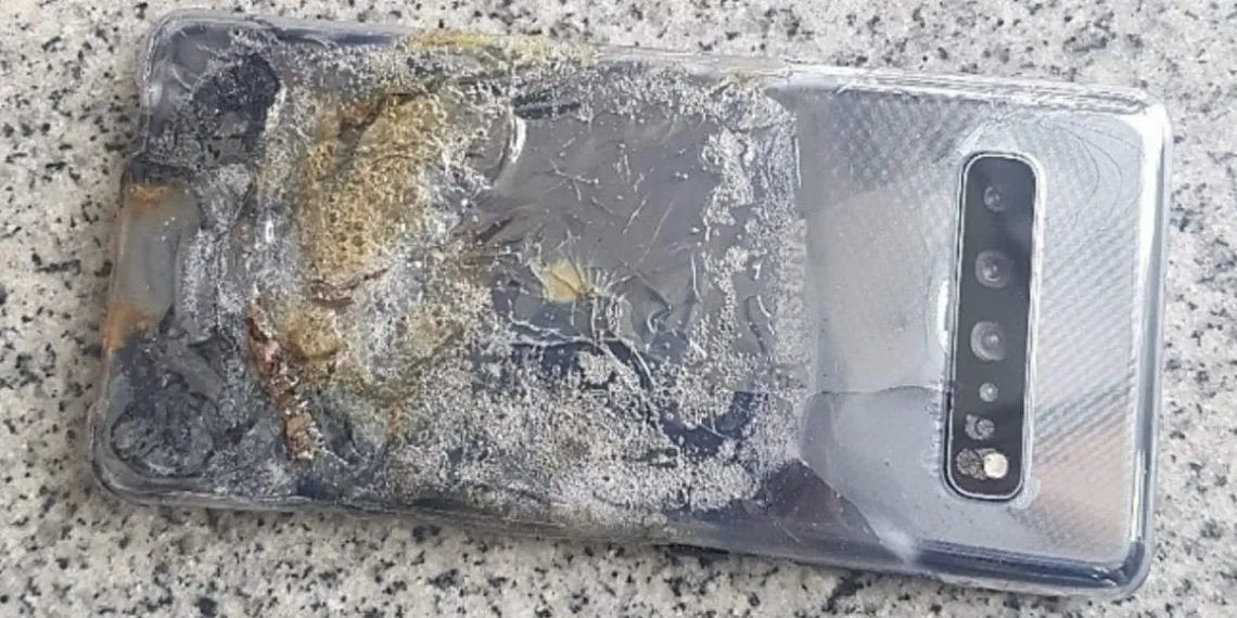 Смартфон Samsung Galaxy S10 5G загорівся Смартфон Samsung Galaxy S10 5G загорівся