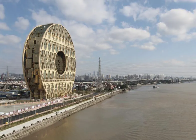 Китай круглий хмарочос Гуанчжоу Китай круглий хмарочос Гуанчжоу