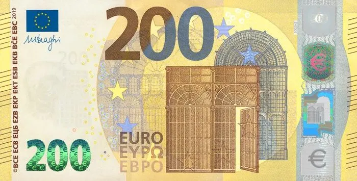 банкнота 200 євро нова