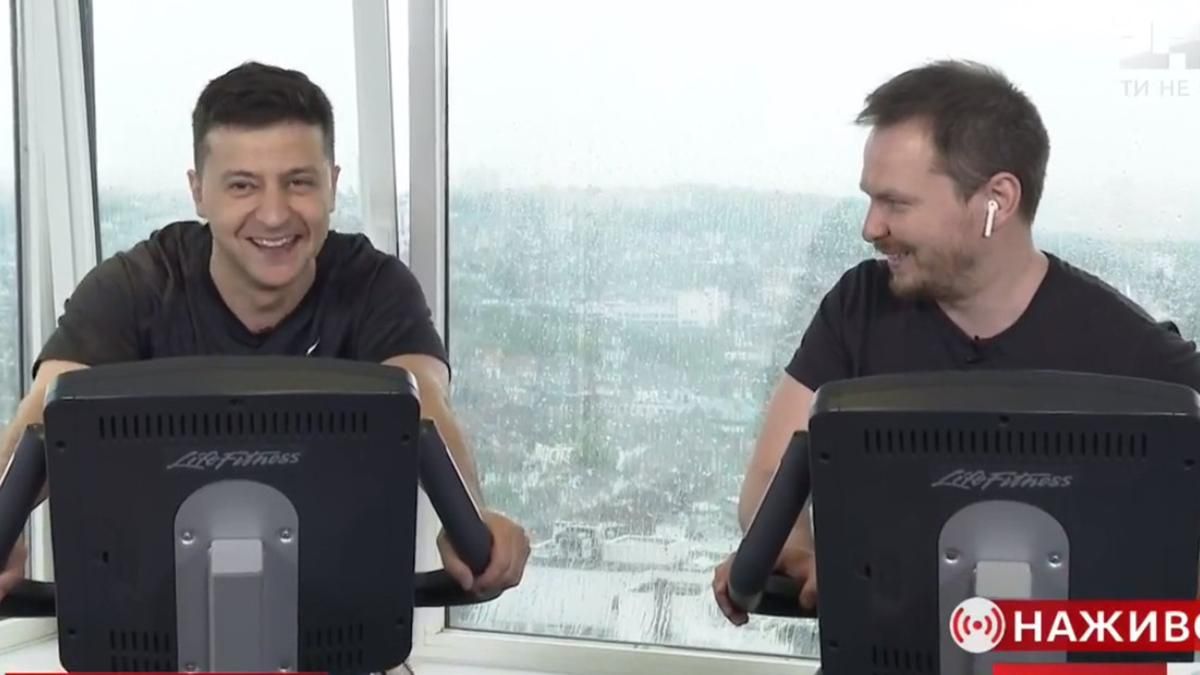Зеленский дал интервью в спортзале: видео Зеленский дал интервью в спортзале: видео