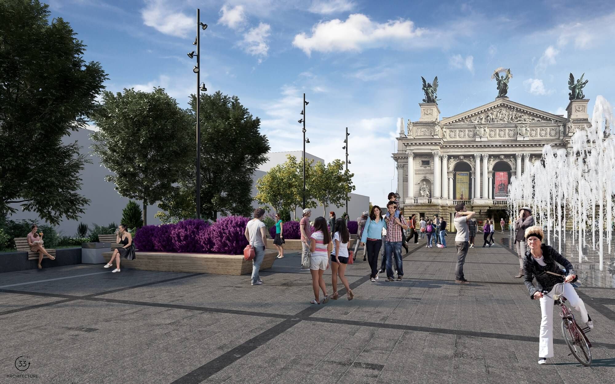 Метеостанція і "розумний" фонтан: як зміниться площа перед Львівською оперою – фото
