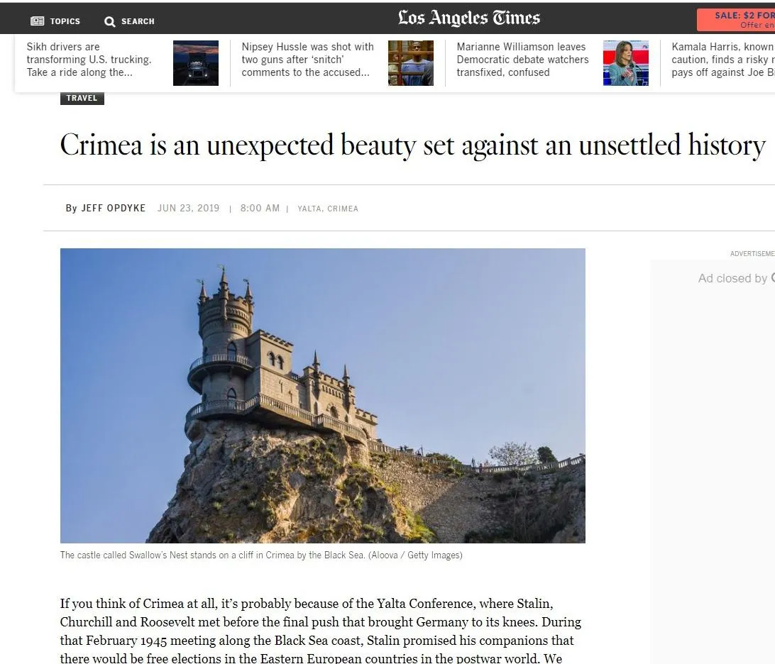 Стаття Los Angeles Times про Крим