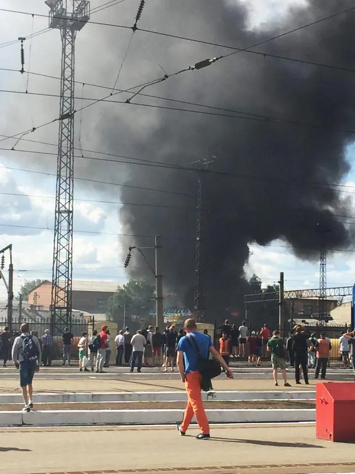 пожар Львов вокзал