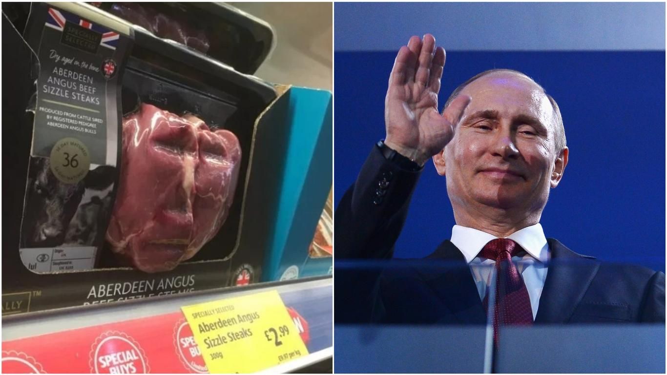 М’ясний Путін: у британському магазині покупця нажахав стейк із обличчям лідера Кремля – фото