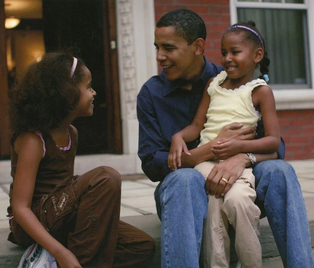 Барак Обама з дітьми 