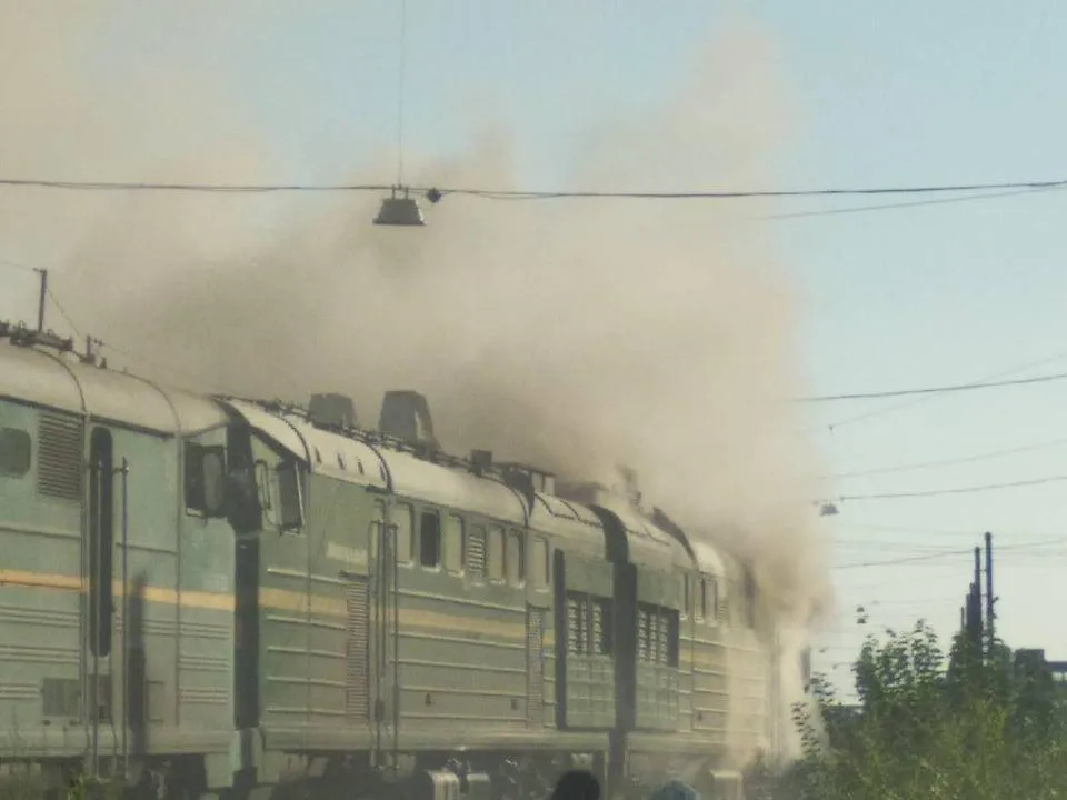 Пожежа локомотива у Миколаєві